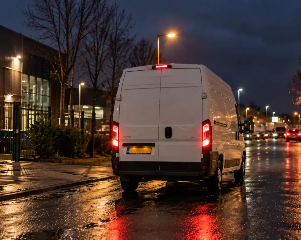 Avond- en weekendkoerier klaar voor een rit buiten kantoortijden