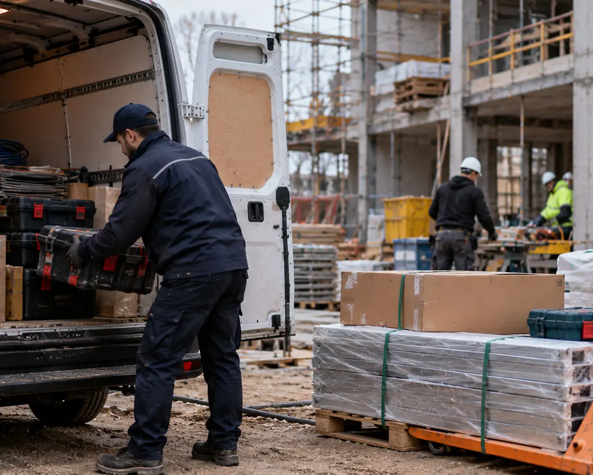 Bouwmateriaal wordt rechtstreeks op de bouwplaats geleverd