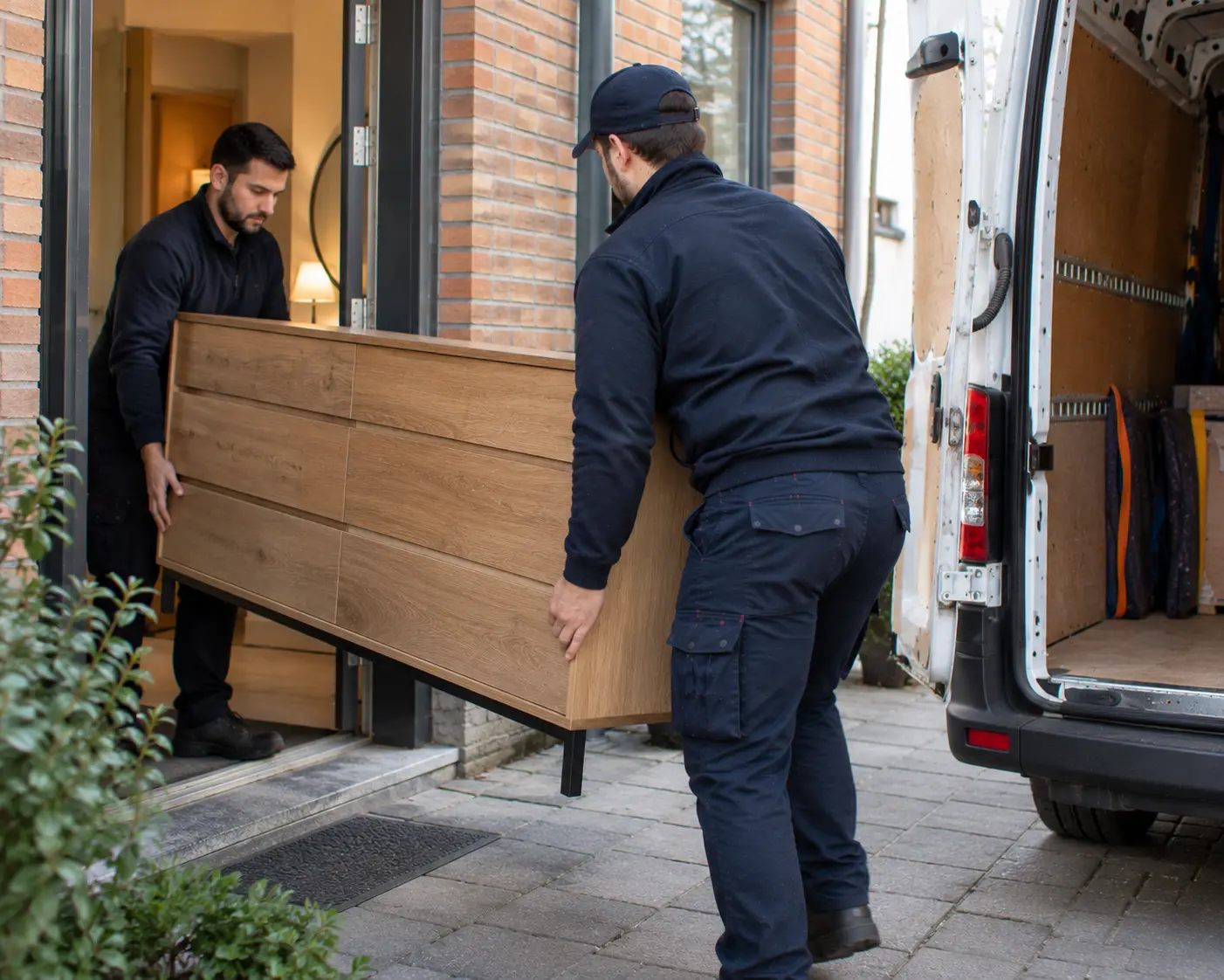 Meubelstuk wordt opgehaald voor bezorging bij de ontvanger