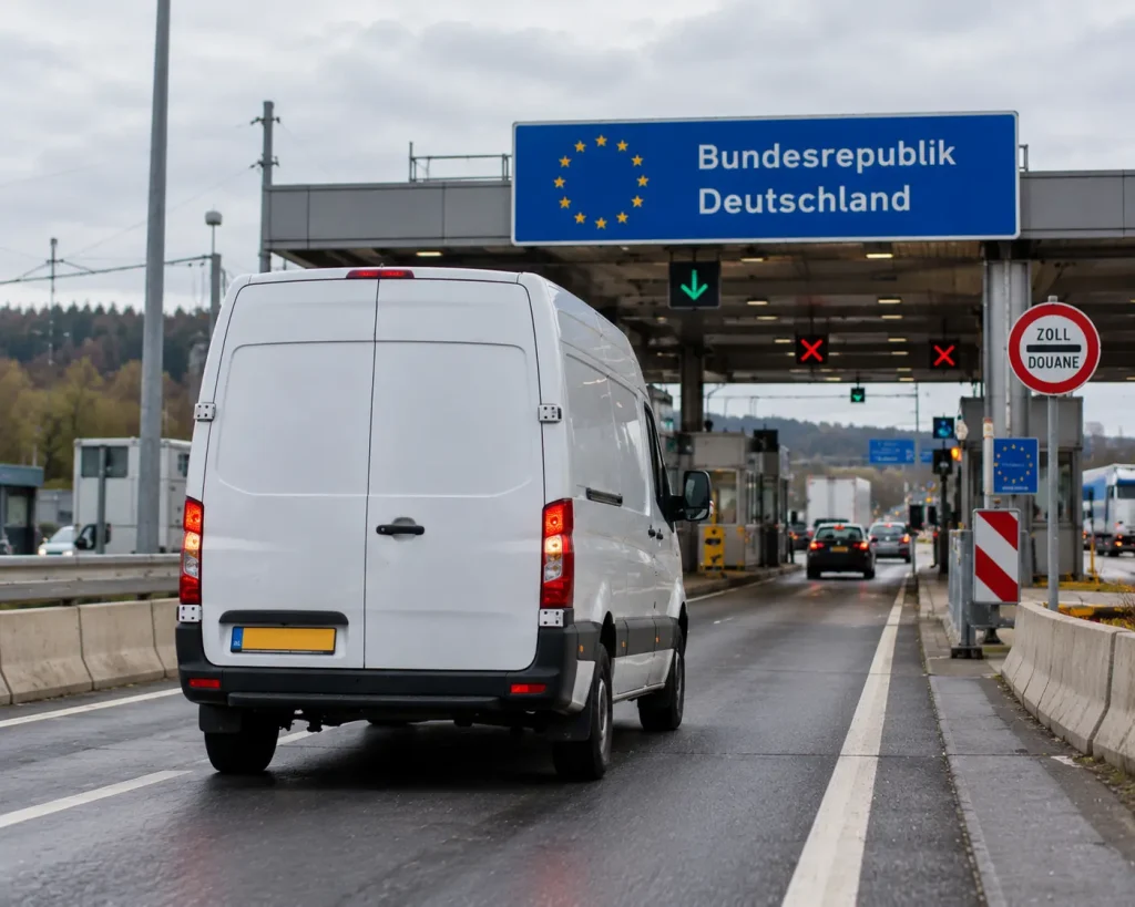 Koerier naar Duitsland rijdt rechtstreeks naar de bestemming