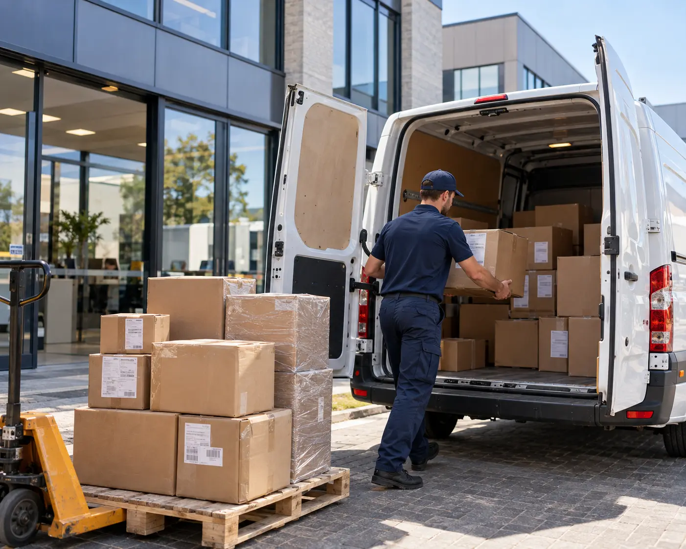 Vaste koeriersrit tussen bedrijfslocaties op vaste momenten